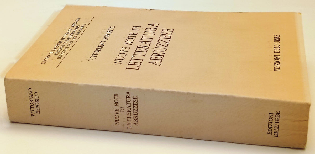 Nuove note Letteratura Abruzzese- Vittoriano Esposito- Dell'Urbe- 1a ed.- ZFS286