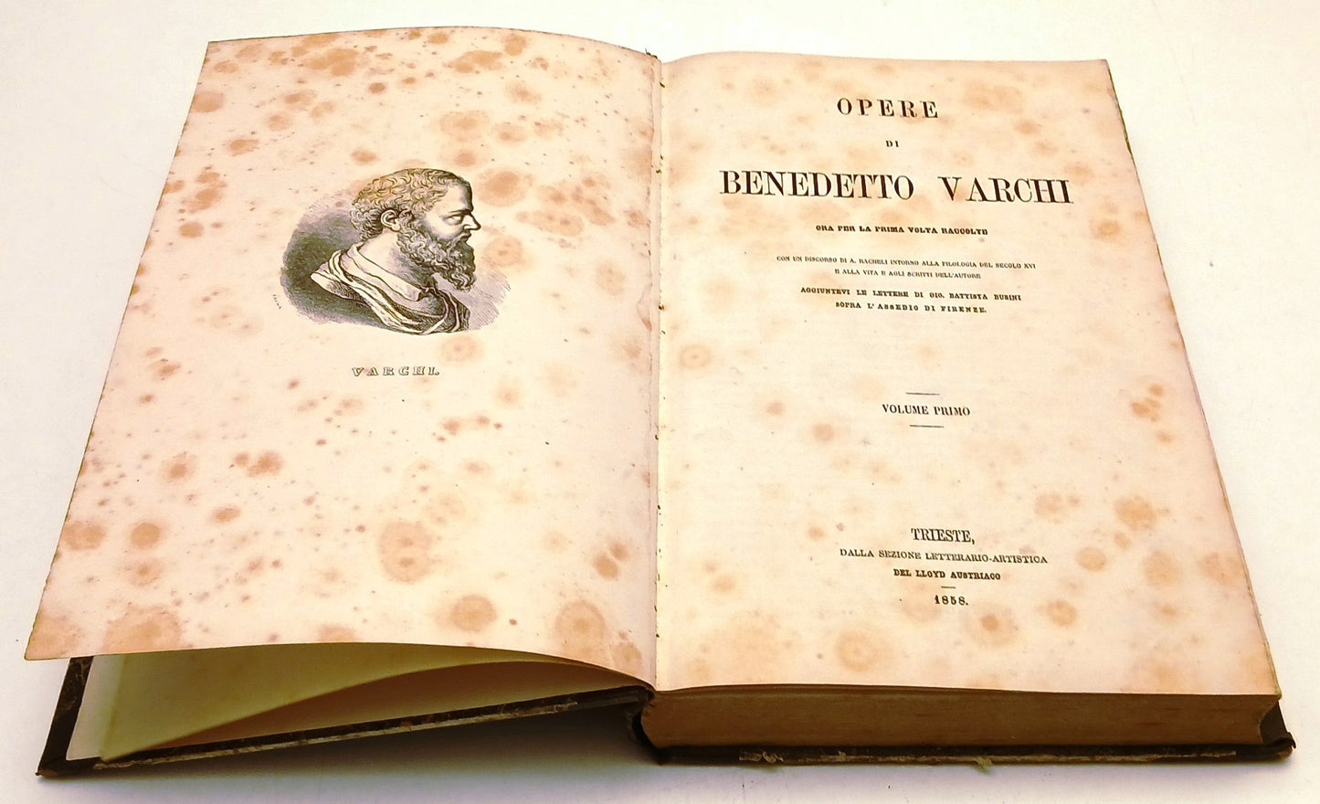Opere di Benedetto Varchi - Gio Battista Fusini - Lloyd Austriaco - 1858- YFS907