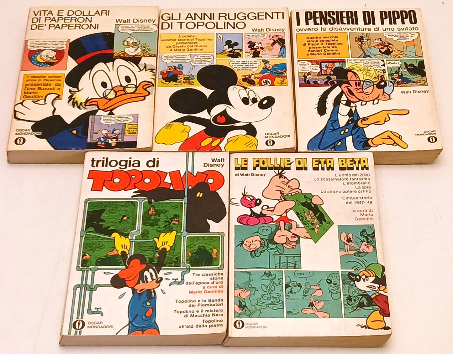 Lotto 5 Oscar Mondadori Disney Topolino Pippo Paperon de' Paperoni - 1a ed.- H26