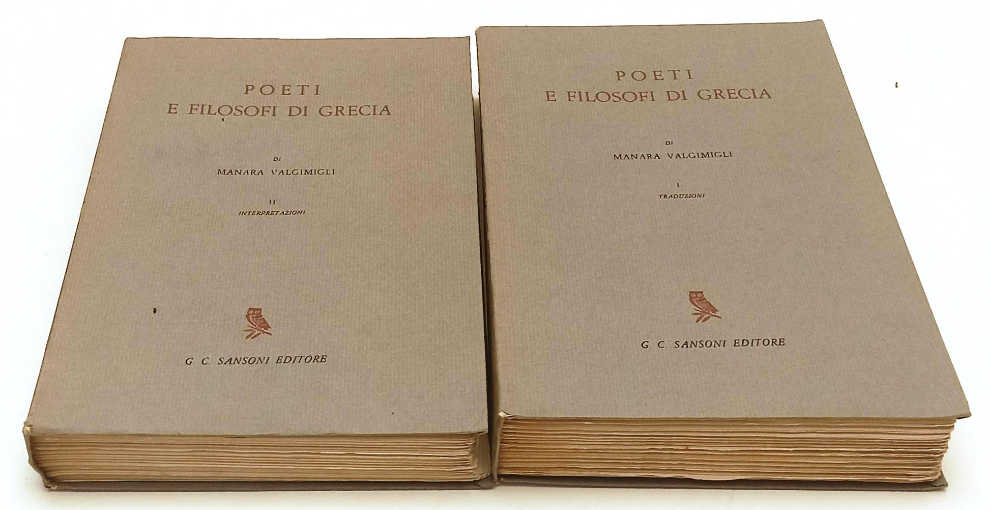 LS- POETI E FILOSOFI DI GRECIA I/II- MANARA VALGIMIGLI- SANSONI- 1964- B- YFS667