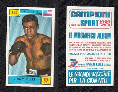BOXING CARD - PANINI - CAMPIONI SPORT 1969/70 - JIMMY ELLIS USA - 349 - MINT