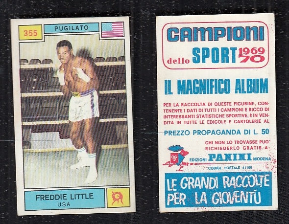 BOXING CARD - PANINI - CAMPIONI SPORT 1969/70 - FREDDIE LITTLE USA - 355 - M