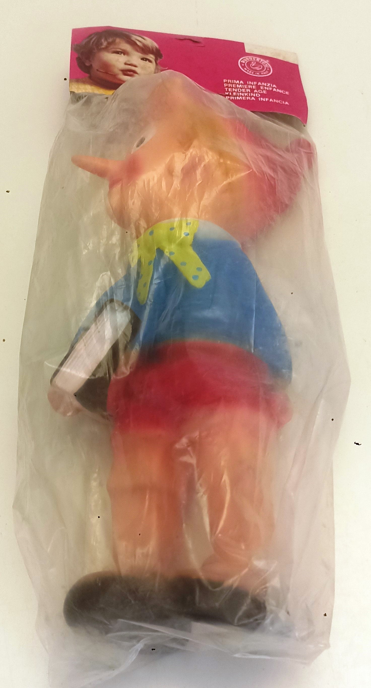 GG- PUPAZZO IN GOMMA PINOCCHIO 18 cm - RUBBERTOYS MADE IN ITALY - ANNI '70 - D25