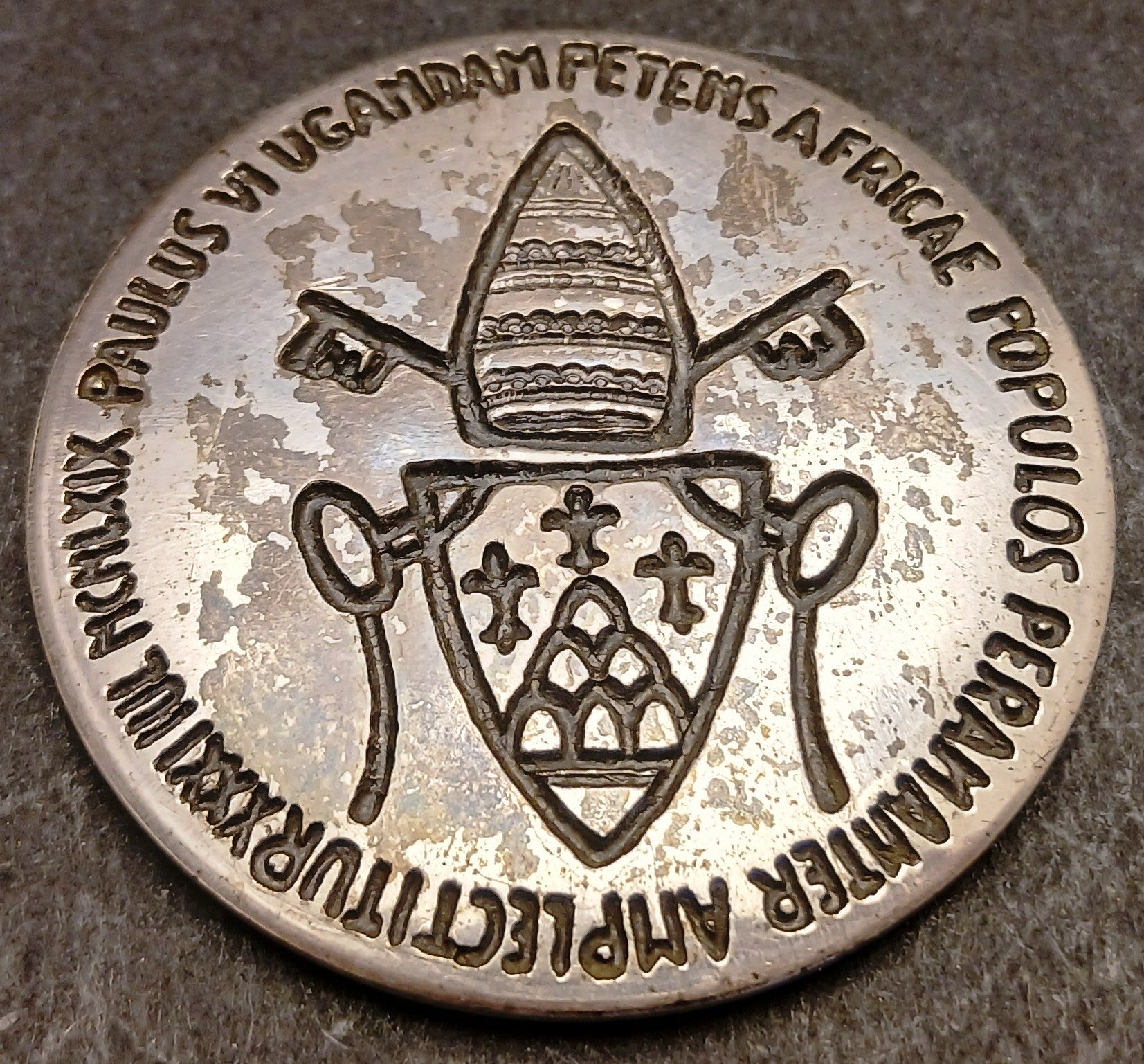 CB- Medaglia Paulus VI viaggio Uganda Africa 1969 MCMLXIX  - argento - GTTS171