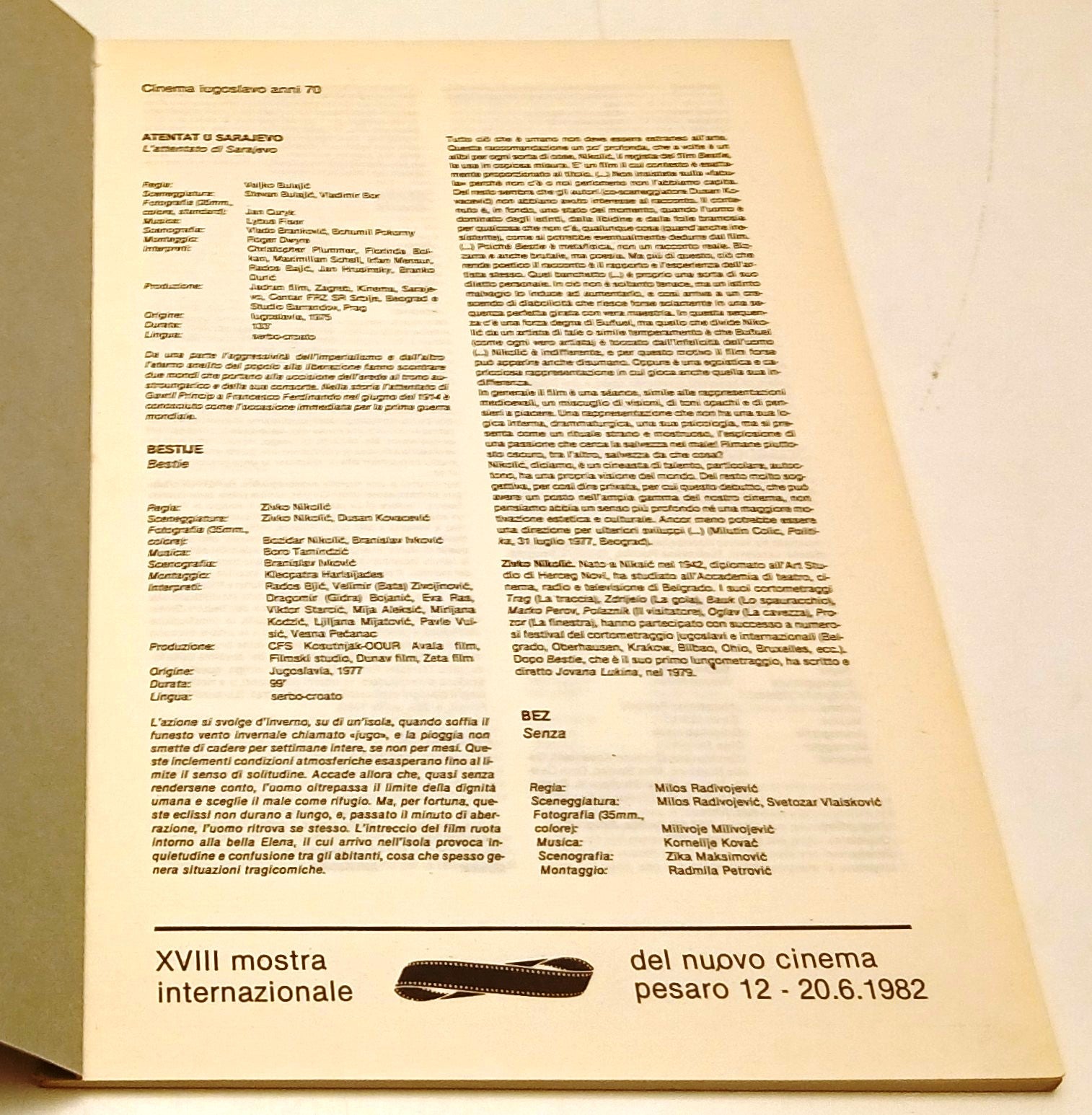 Rassegna Stampa Pesaro 82 - XVIII Mostra Internazionale Nuovo del Cinema- YFS772