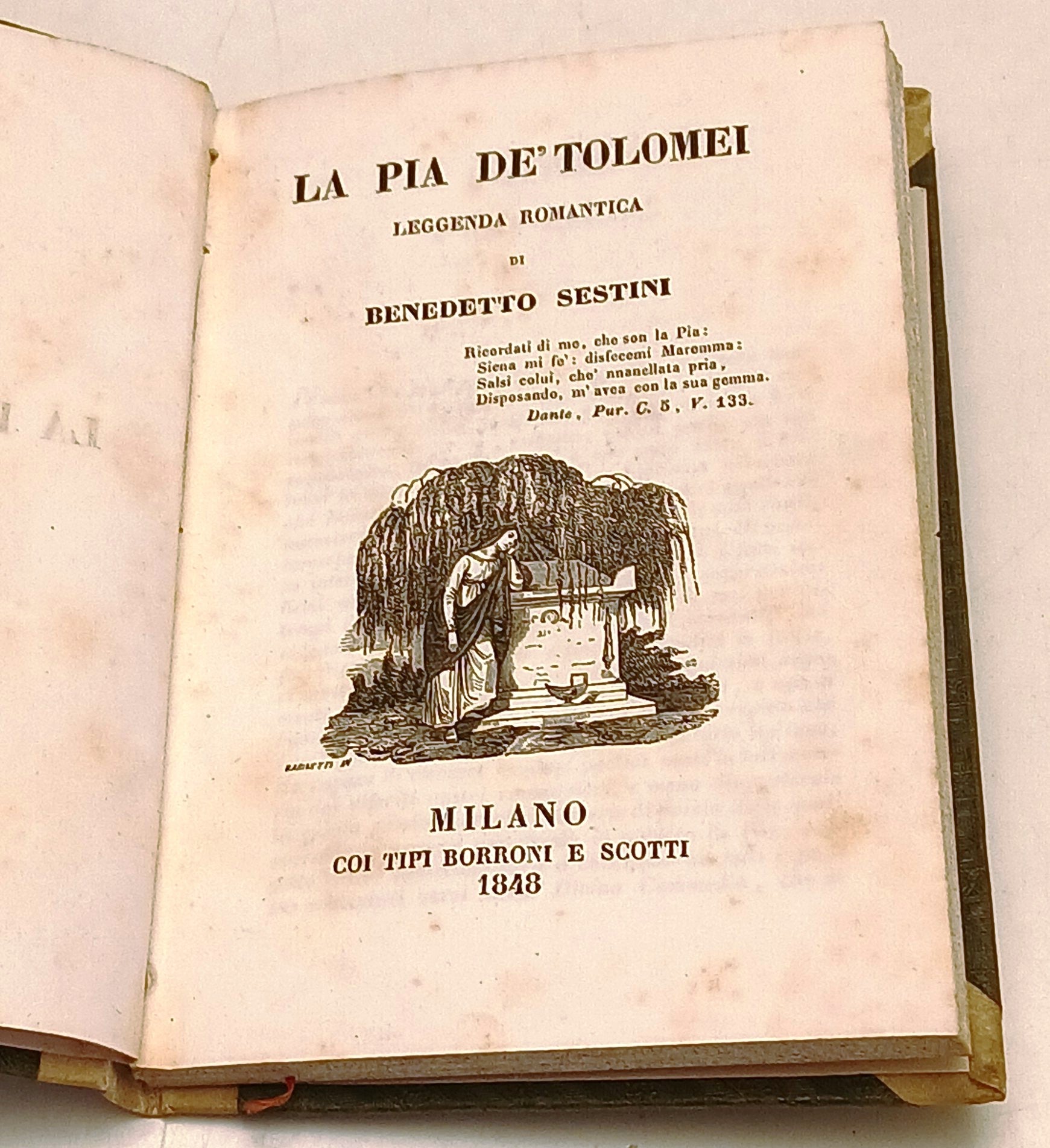 La Pia de' Tolomei - Benedetto Sestini - Borroni e Scotti - 1a ed. 1848 - ZFS111