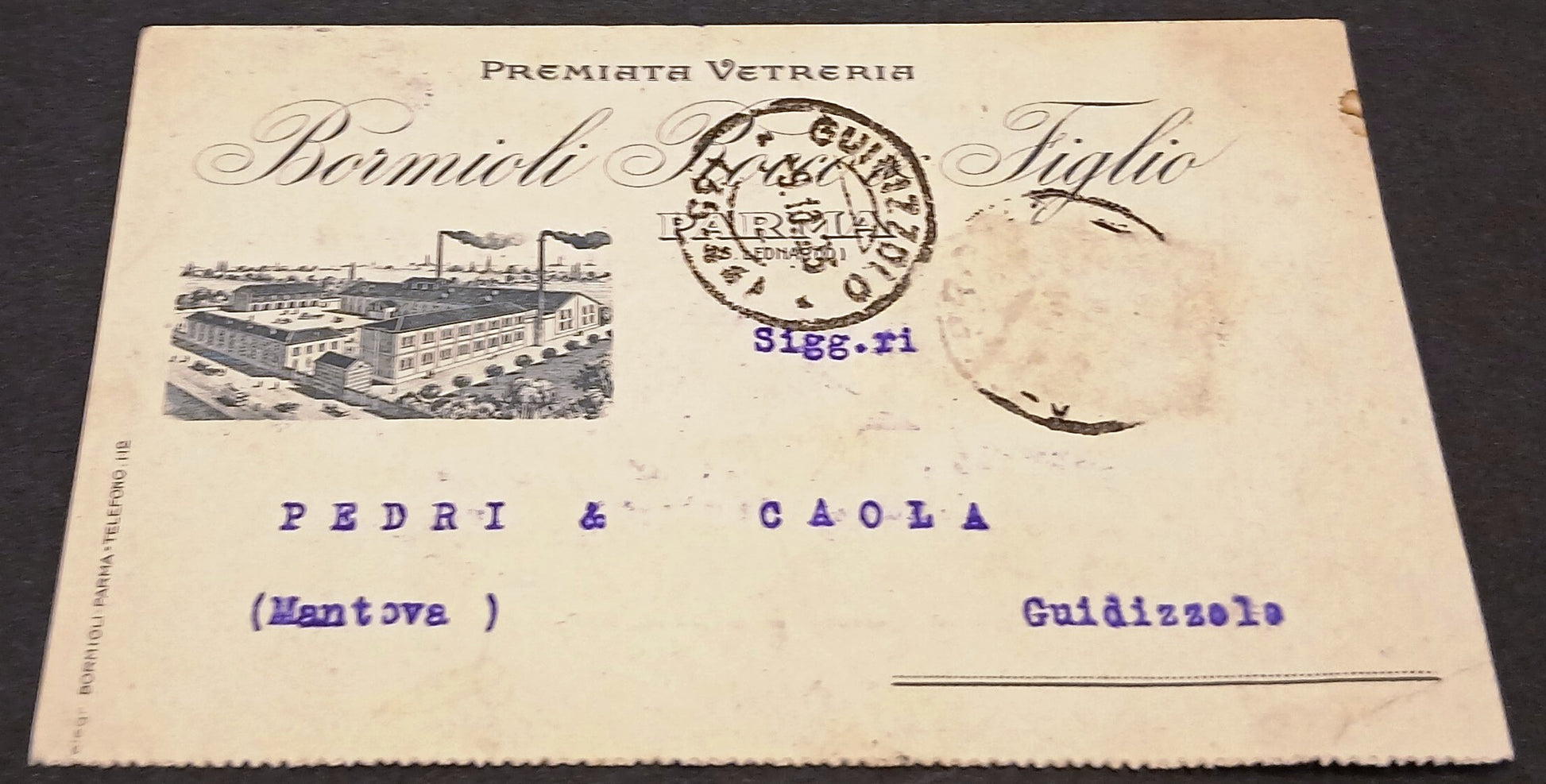 CC- Cartolina - Premiata Vetreria Bormioli Figlio - 1923 - RVSz198
