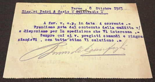 CC- Cartolina - Premiata Vetreria Bormioli Figlio - 1923 - RVSz198