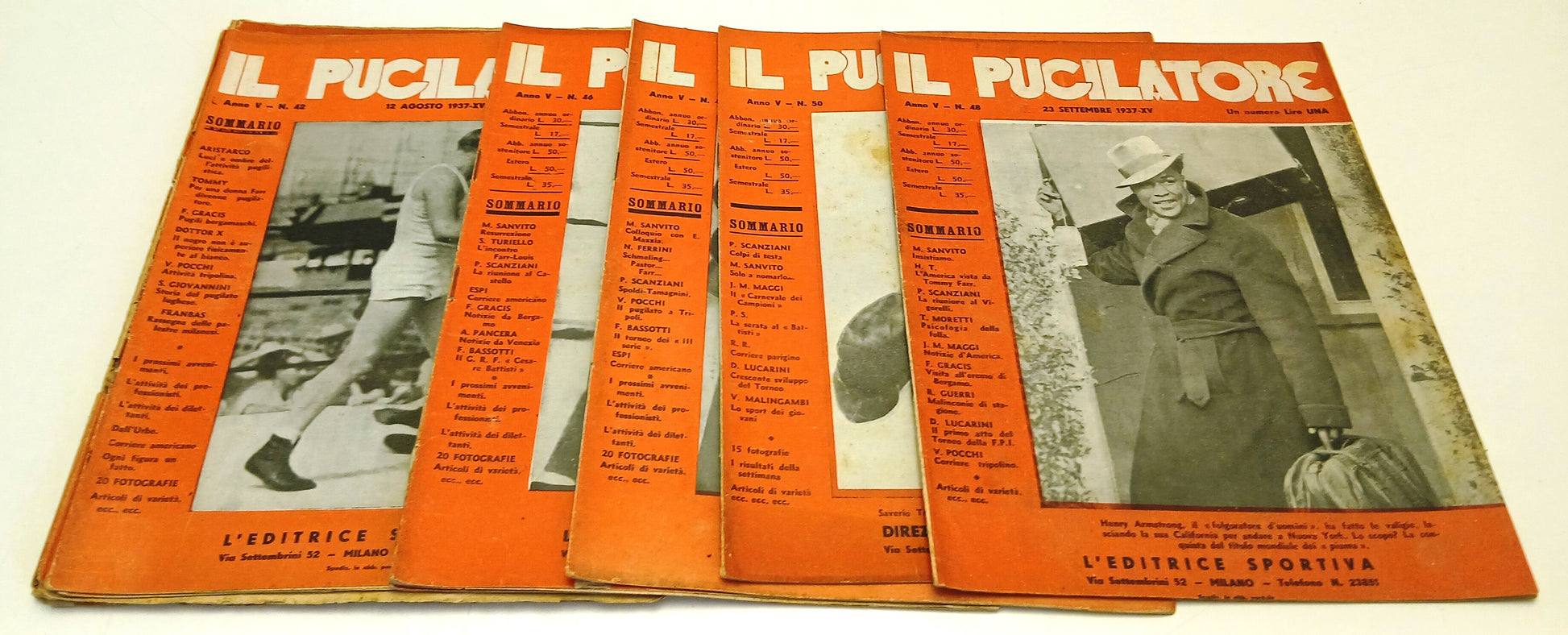 Rivista Il Pugilatore lotto 14 numeri - Anno 1937-XV - rara - YFS339