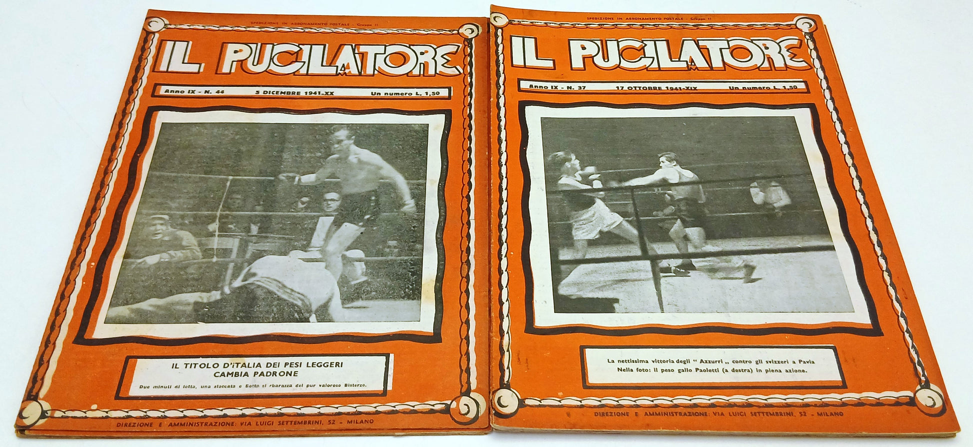 Rivista Il Pugilatore lotto 42 numeri - Anno 1941-XIX/XX - YFS530