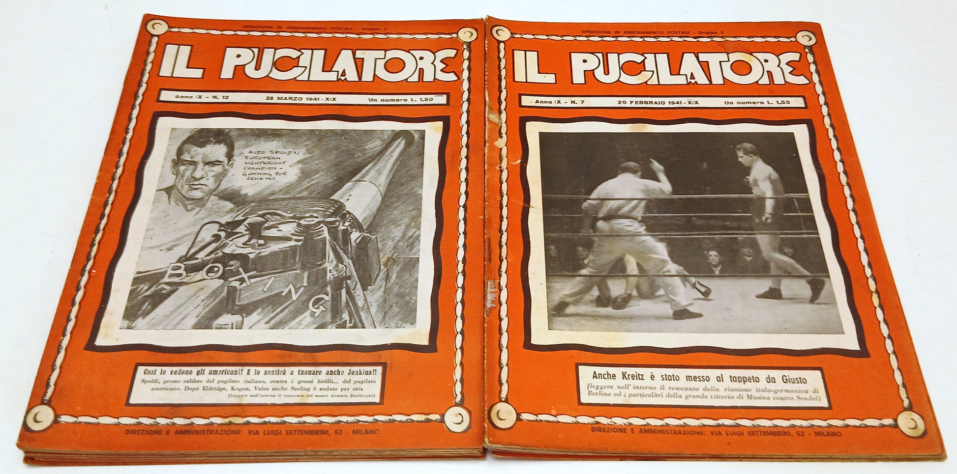Rivista Il Pugilatore lotto 42 numeri - Anno 1941-XIX/XX - YFS530