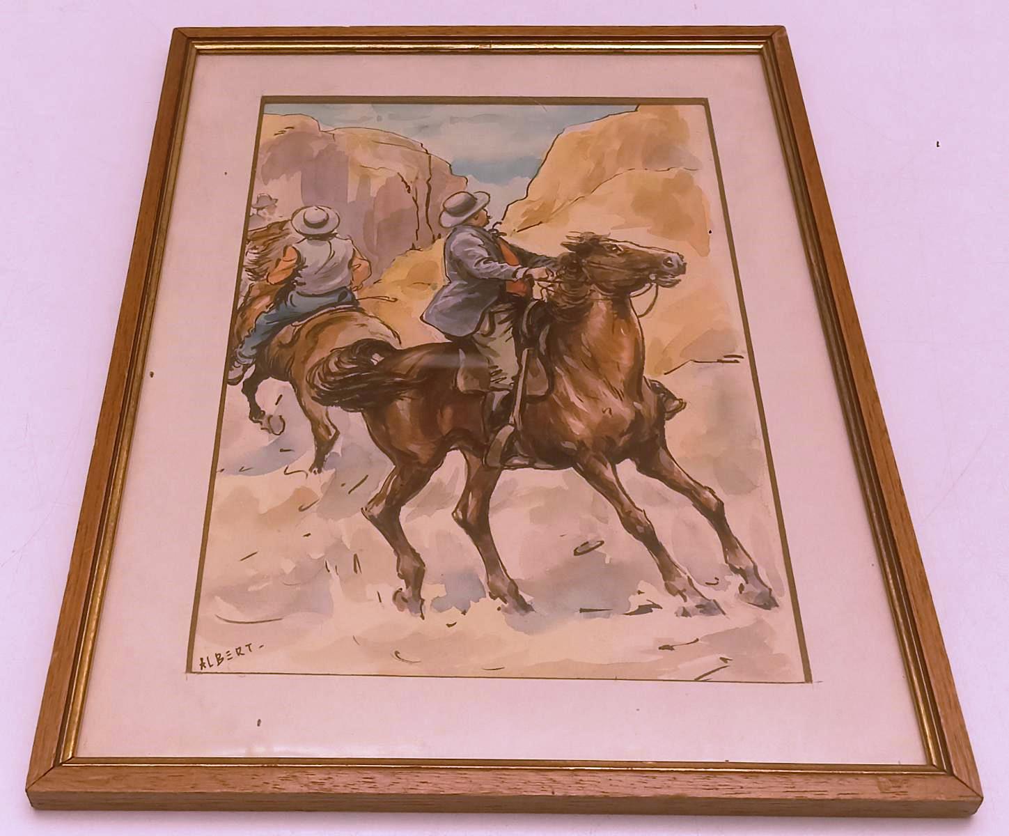 CV- QUADRO DISEGNO ORIGINALE ALBERTARELLI A COLORI - ZFS454 