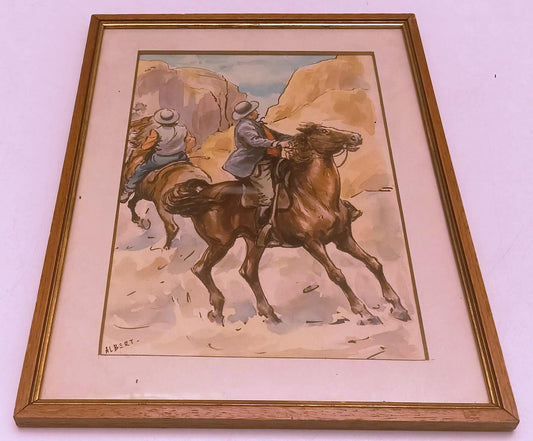 CV- QUADRO DISEGNO ORIGINALE ALBERTARELLI A COLORI - ZFS454 