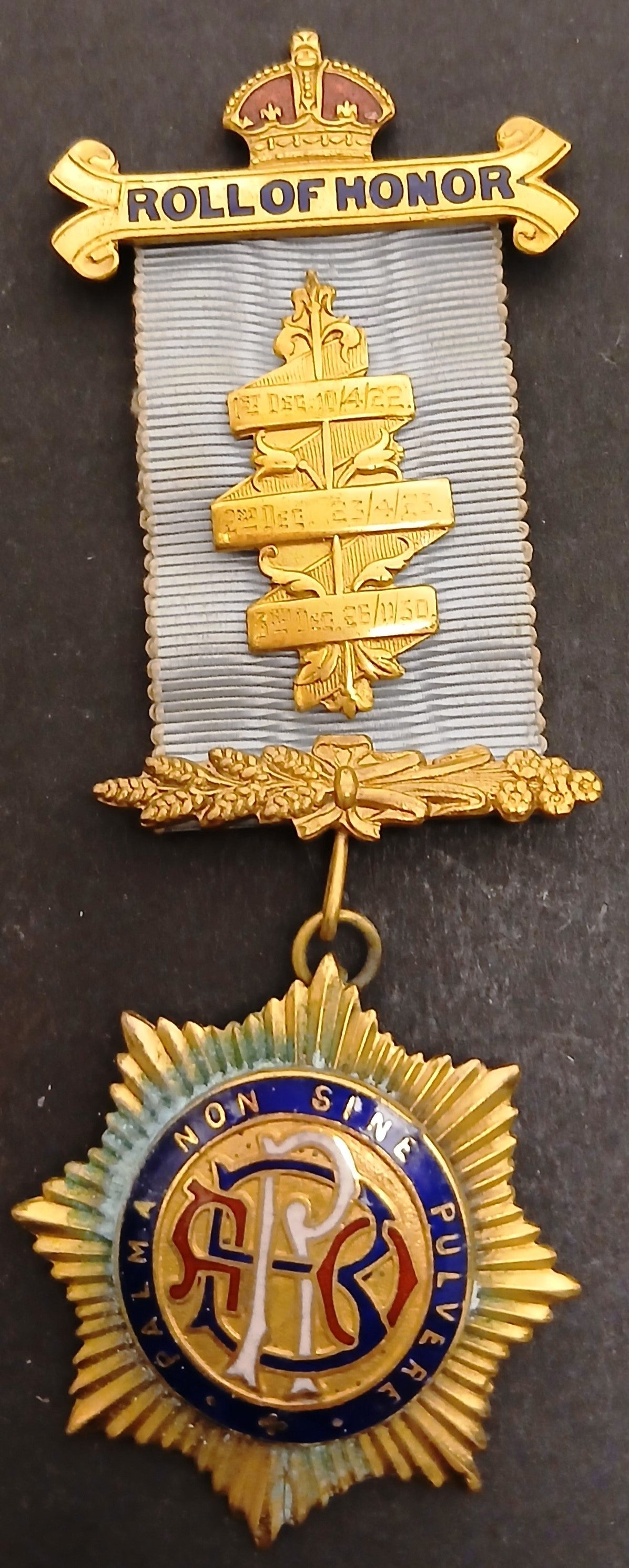 CB- Medaglia Inghilterra massonica nominativa - Rollog Honor - nastrino- GTTS197