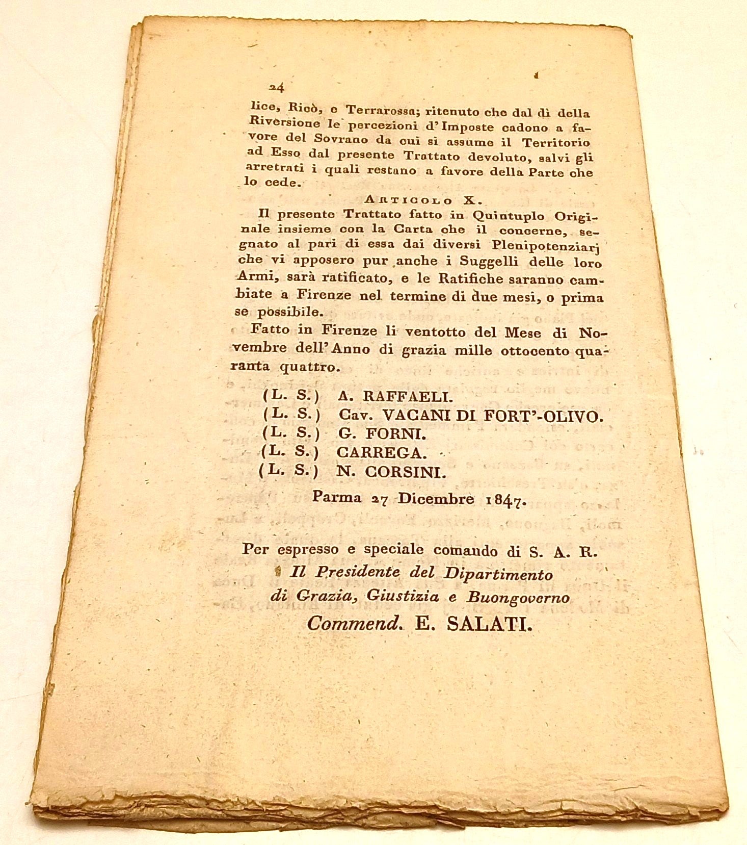 Notificazione Sua Altezza Reale Don Carlo Lodovico di Borbone - 1844 - RVSa902