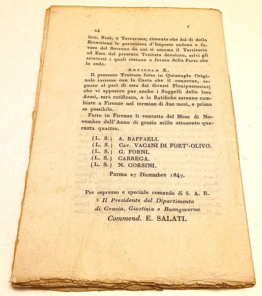 Notificazione Sua Altezza Reale Don Carlo Lodovico di Borbone - 1844 - RVSa902