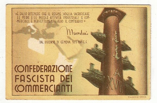 CV- TESSERA CONFEDERAZIONE FASCISTA COMMERCIANTI - PROVINCIA DI PARMA  - RVSz12