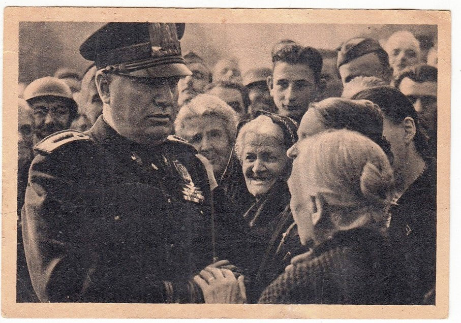 CV- CARTOLINA VIAGGIATA - MUSSOLINI TRA LA GENTE - SIENA 1929 - RVSz19