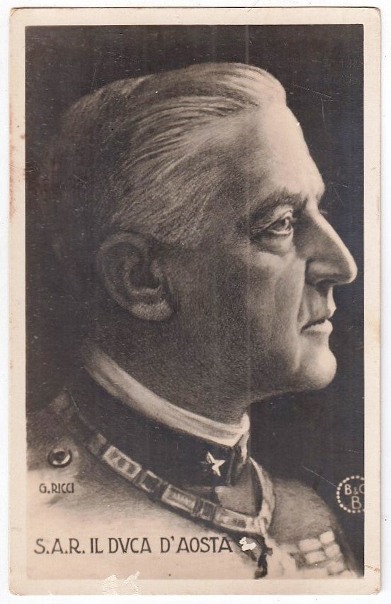 CV- CARTOLINA POSTALE - S.A.R. IL DUCA D'AOSTA - G. RICCI - RVSz22