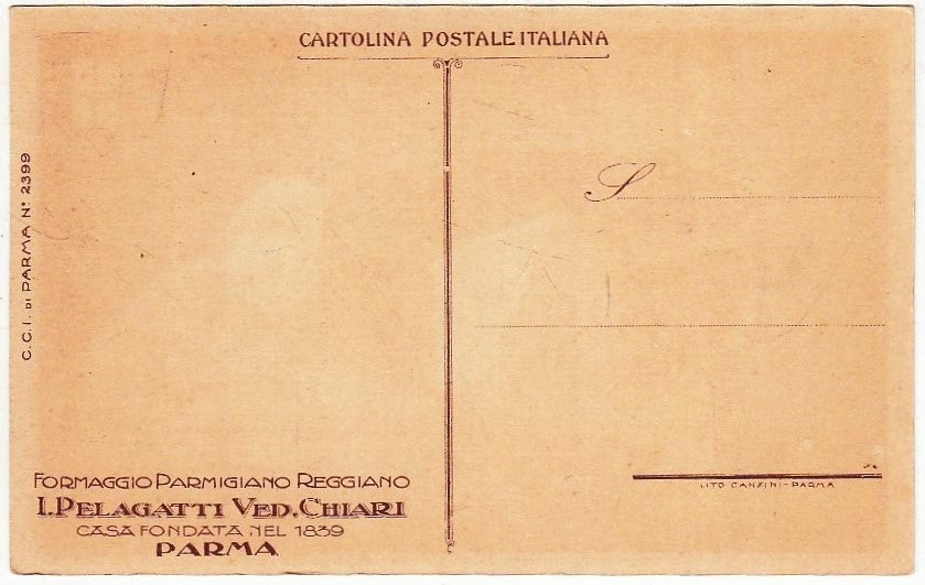 CV- CARTOLINA POSTALE - FORMAGGIO PARMIGIANO REGGIANO PELAGATTI PARMA - RVSz26