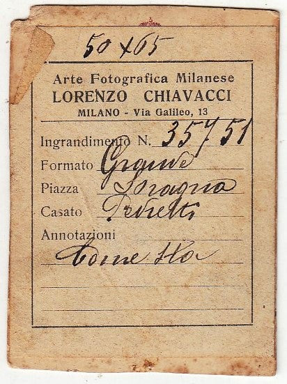 CV- FOTOGRAFIA VINTAGE - BENNANI FRANC - ARTE FOTOGRAFICA CHIAVACCI - RVSz39