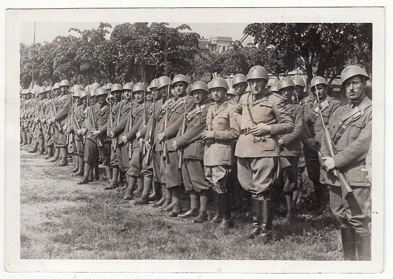 CV- FOTOGRAFIA - FOTO D'EPOCA - GRUPPO SOLDATI GUERRA MONDIALE WWI WWII - RVSz55