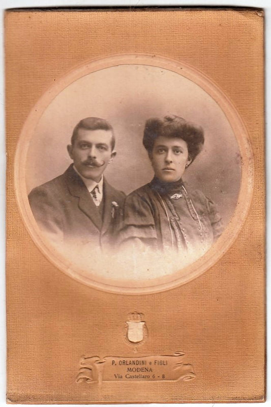 CV- FOTOGRAFIA - FOTO D'EPOCA SU CARTONCINO- P. ORLANDINI E FIGLI MODENA- RVSz57