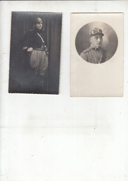 CV- FOTOGRAFIA - 2 FOTO D'EPOCA - SOLDATO AVIATORE IN POSA - RVSz61