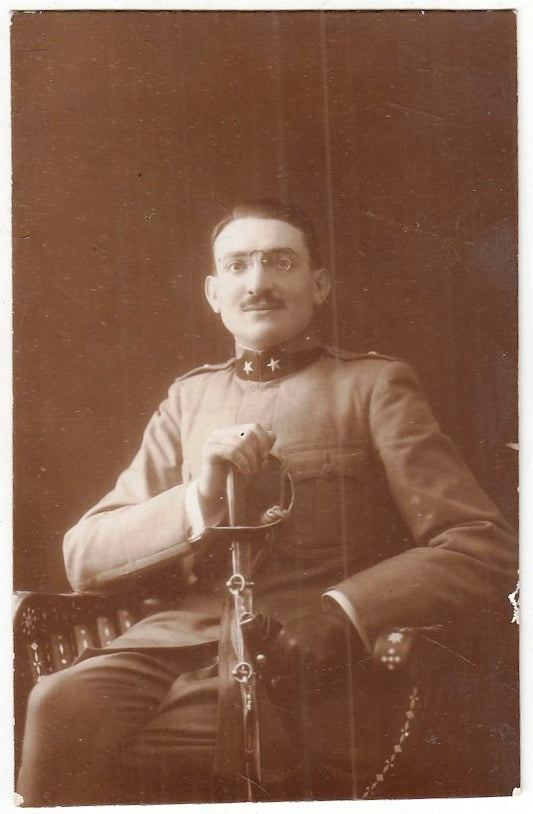 CV- FOTOGRAFIA - FOTO D'EPOCA - UFFICIALE IN DIVISA IN POSA WWI- RVSz63