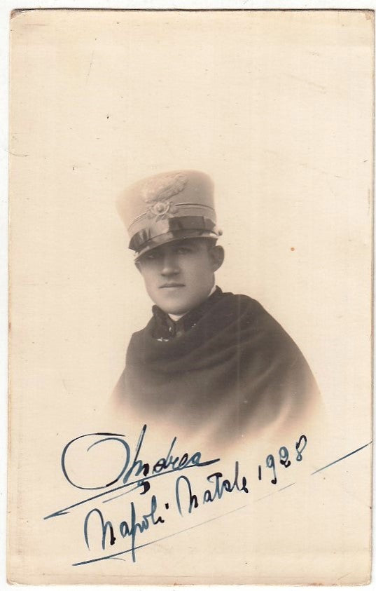 CV- CARTOLINA POSTALE - FOTO D'EPOCA - SOLDATO NAPOLI 1928 - RVSz70