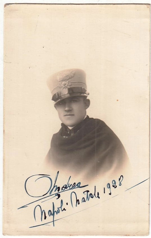 CV- CARTOLINA POSTALE - FOTO D'EPOCA - SOLDATO NAPOLI 1928 - RVSz70