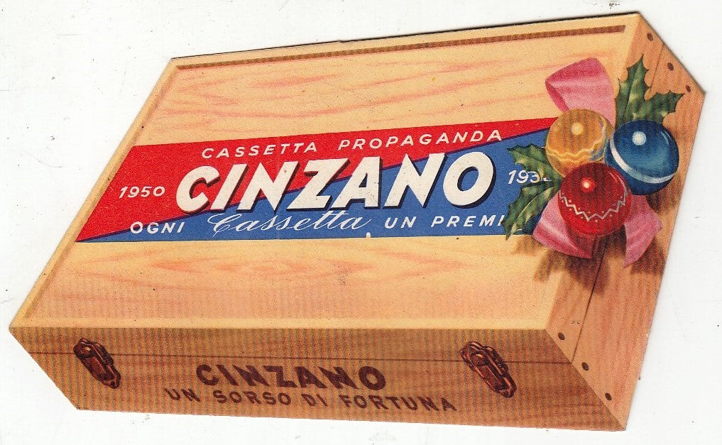 CV- PIEGHEVOLE PUBBLICITARIO CASSETTA PROPAGANDA CINZANO AUTOMOBILI FIAT- RVSz73
