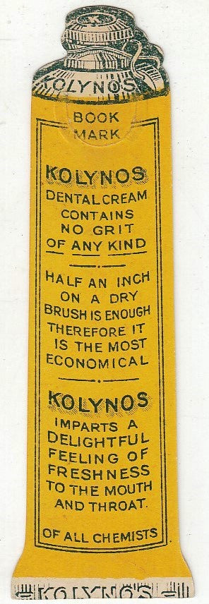 CV- SEGNALIBRO BOOK MARK PUBBLICITARIO - KOLYNOS DENTAL CREAM - RVSz74