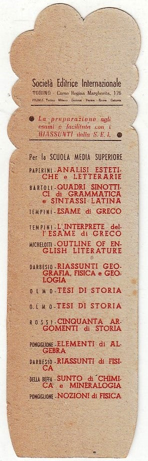 CV- SEGNALIBRO PUBBLICITARIO - LA CREMA ELAH - DA TAVOLA CIOCCOLATO - RVSz77