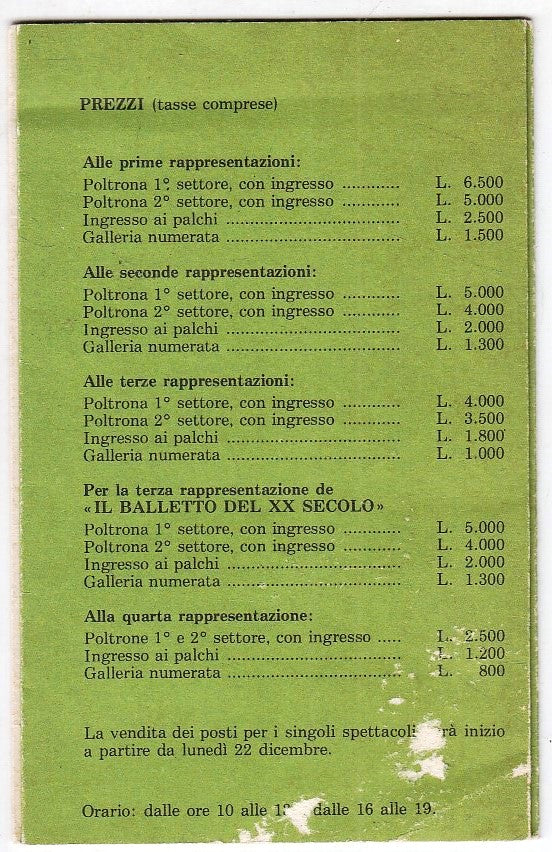 CV- CITTA' DI PARMA TEATRO REGIO PROGRAMMA STAGIONE LIRICA 1975-1796 - RVSz82