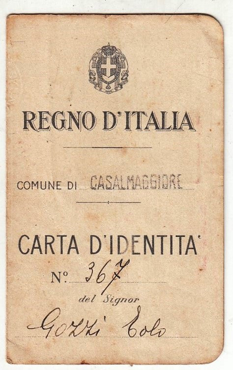 CV- CARTA D'IDENTITA' 1931 - REGNO D'ITALIA COMUNE DI CASALMAGGIORE - RVSz90