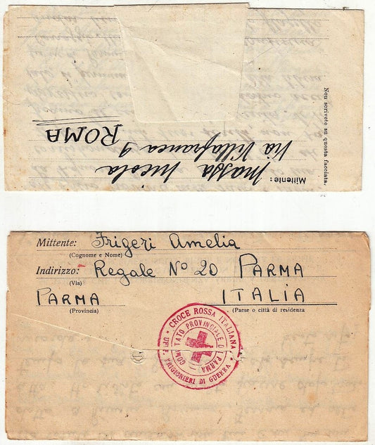 CV- LETTERA POSTA PER PRIGIONIERI E INTERNATI CIVILI DI GUERRA 1945 - RVSz94