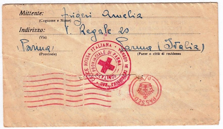 CV- LETTERA POSTA PER PRIGIONIERI E INTERNATI CIVILI DI GUERRA 1945 - RVSz95