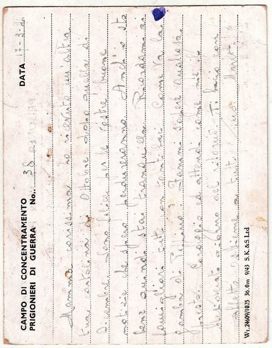 CV- LETTERA PRISONER OF WAR POST SERVICES DES PRISONNIERS DE GUERRE - RVSz97