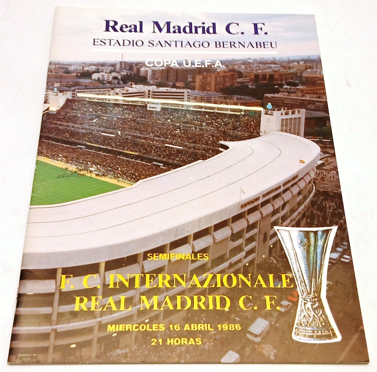 Programma Real Madrid Inter - Semifinale Coppa U.E.F.A. 1986 Bernabeu - RVSa1026