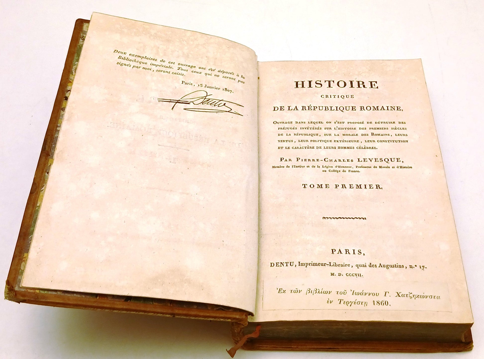 Histoire de la Republique Romaine 3 volumi- Pierre Charles Levesque- 1860-XFS154