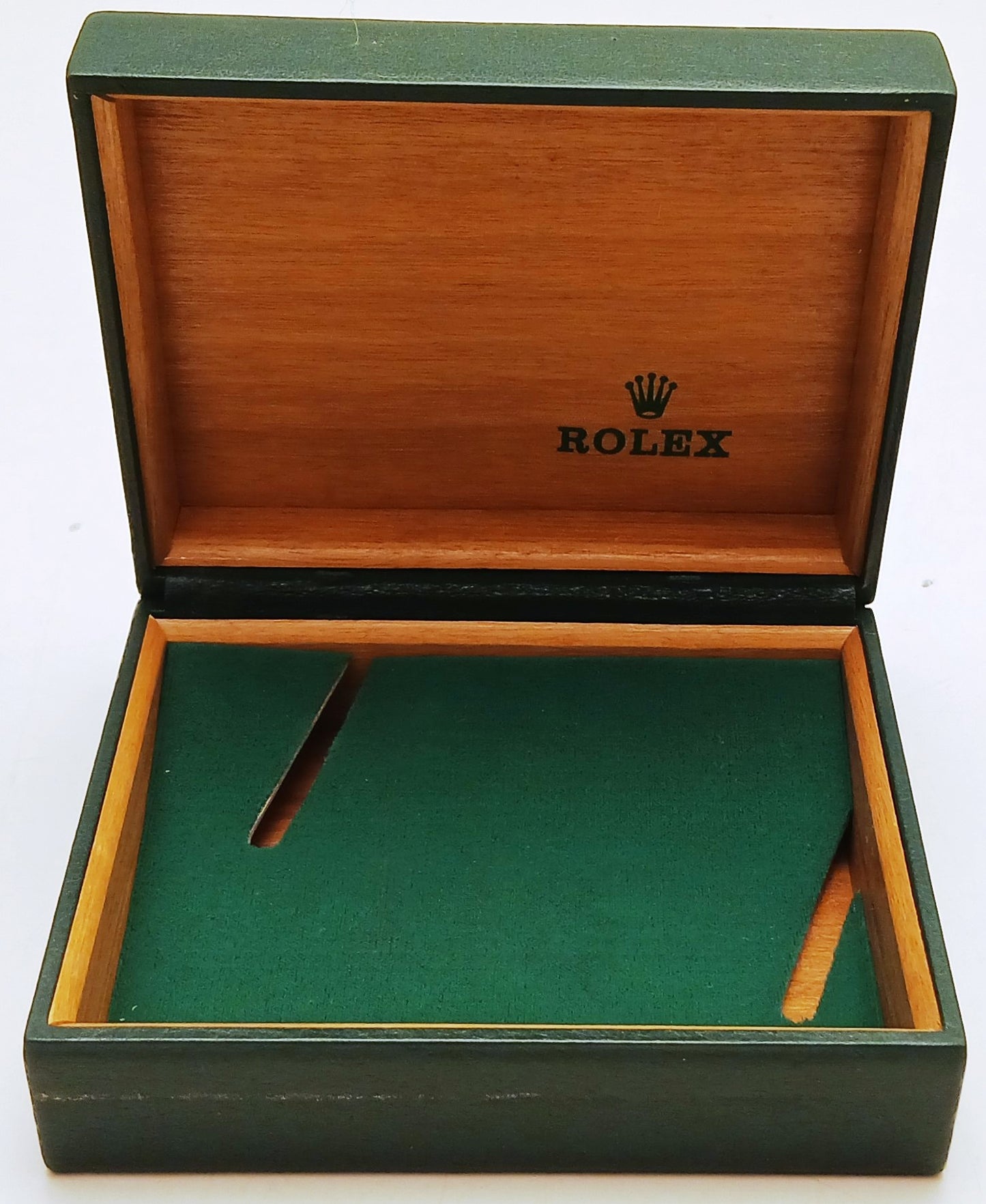 CV- Scatola vuota originale per orologio ROLEX legno e pelle- 12,7x10x5 - ZFS200