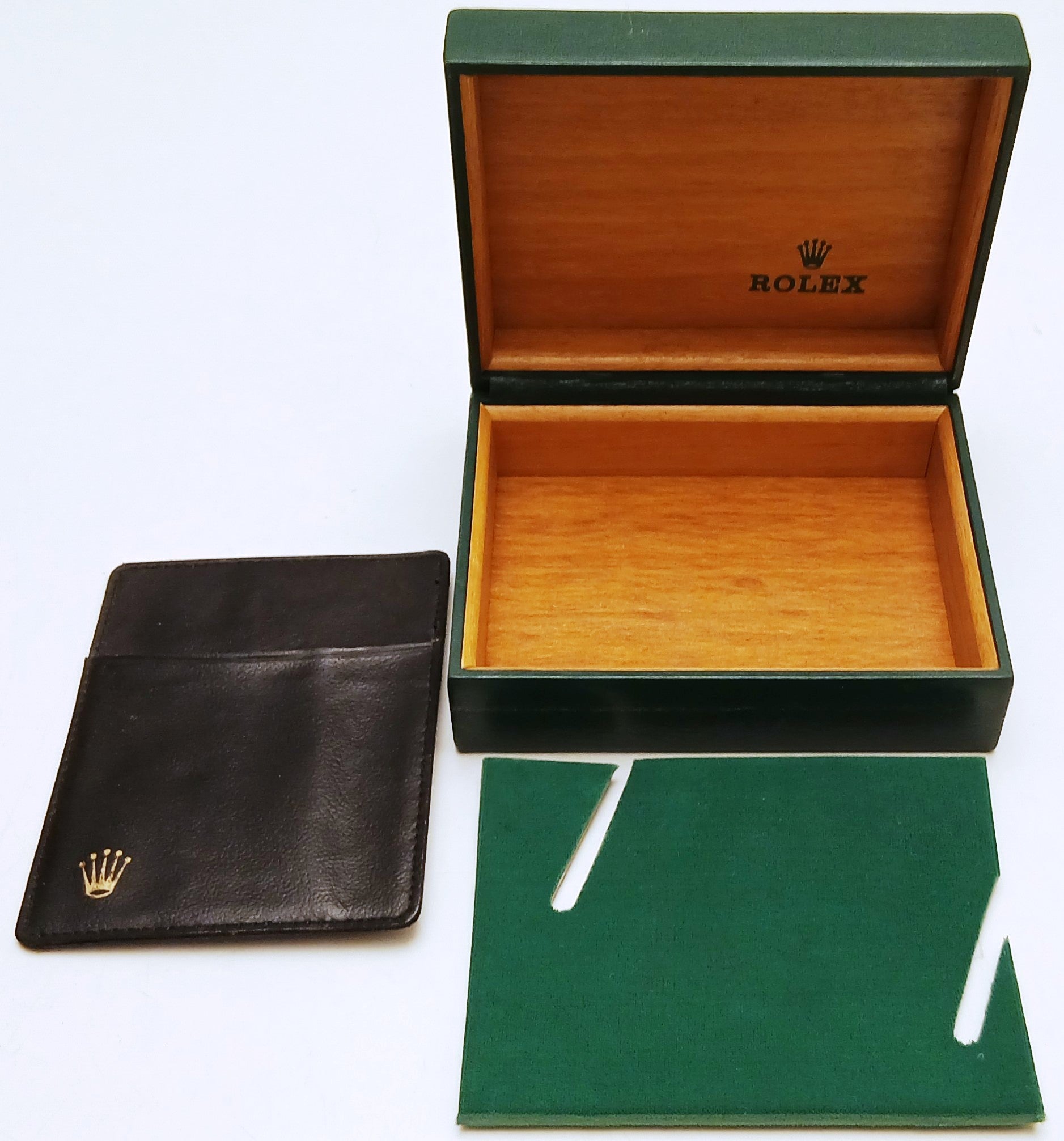 CV- Scatola vuota originale per orologio ROLEX legno e pelle- 12,7x10x5 - ZFS200