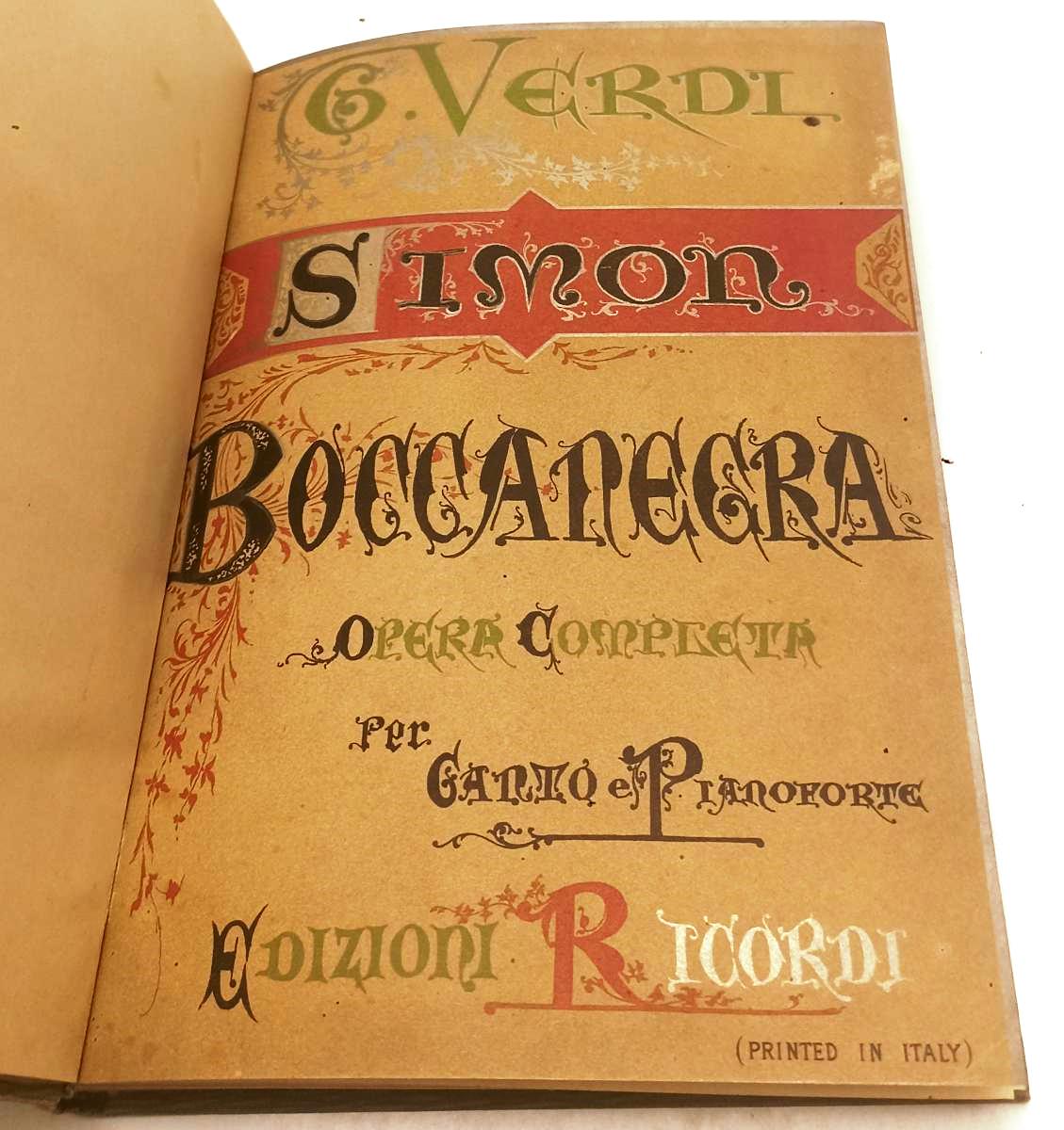 LT- SIMON BOCCANEGRA OPERA CANTO PIANOFORTE - GIUSEPPE VERDI- RICORDI- C- YFS460