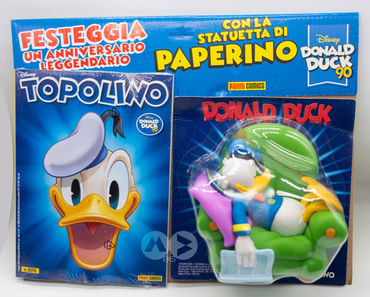 FD- TOPOLINO 3576 + STATUA PAPERINO DONALD DUCK ANNIVERSARIO SPECIALE 90 ANNI