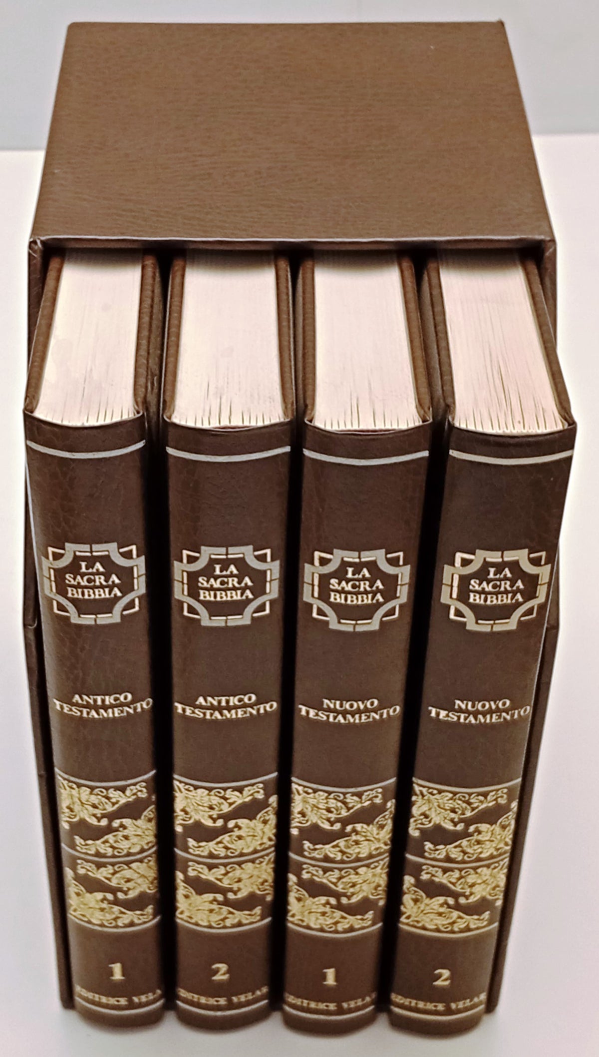 La Sacra Bibbia 4 volumi Antico e Nuovo Testamento - Velar - cofanetto - ZFS319