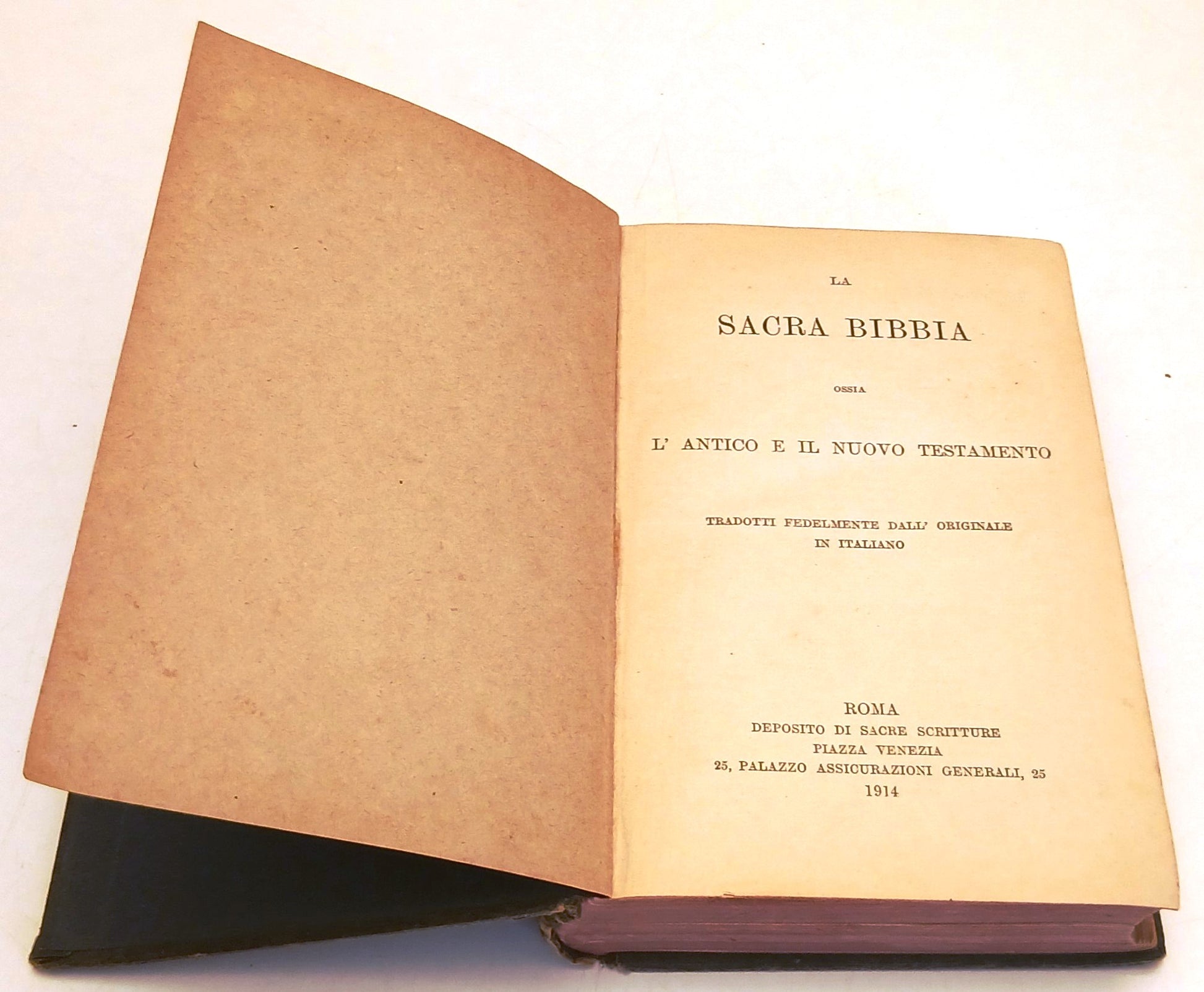 La Sacra Bibbia Antico Nuovo Testamento - Deposito Sacre Scritture- 1914- ZFS264