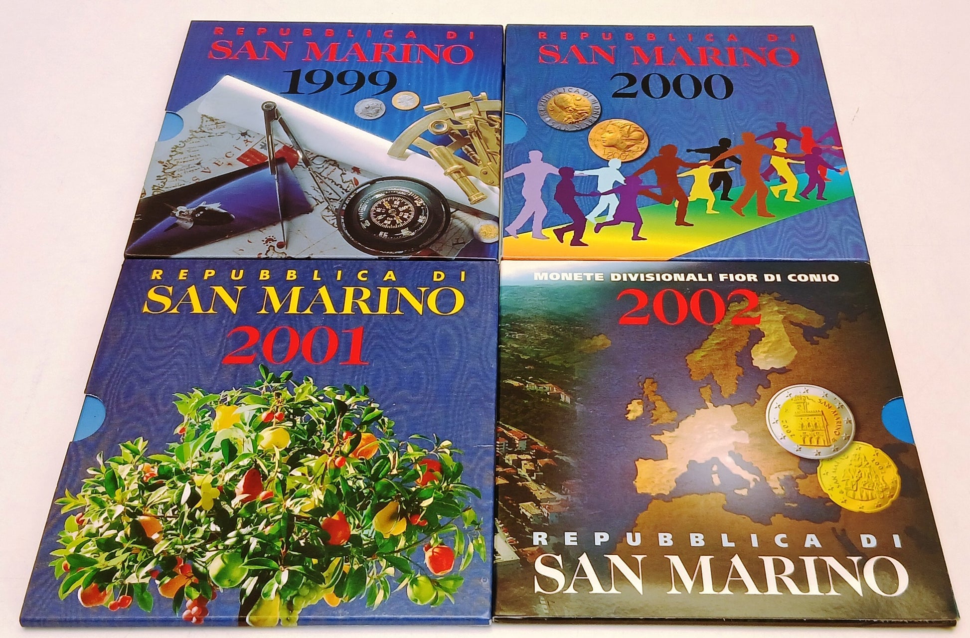 CM- MONETE - SAN MARINO LIRE EURO- DIVISIONALE COLLEZIONE 1987/2002 CON ASTUCCIO