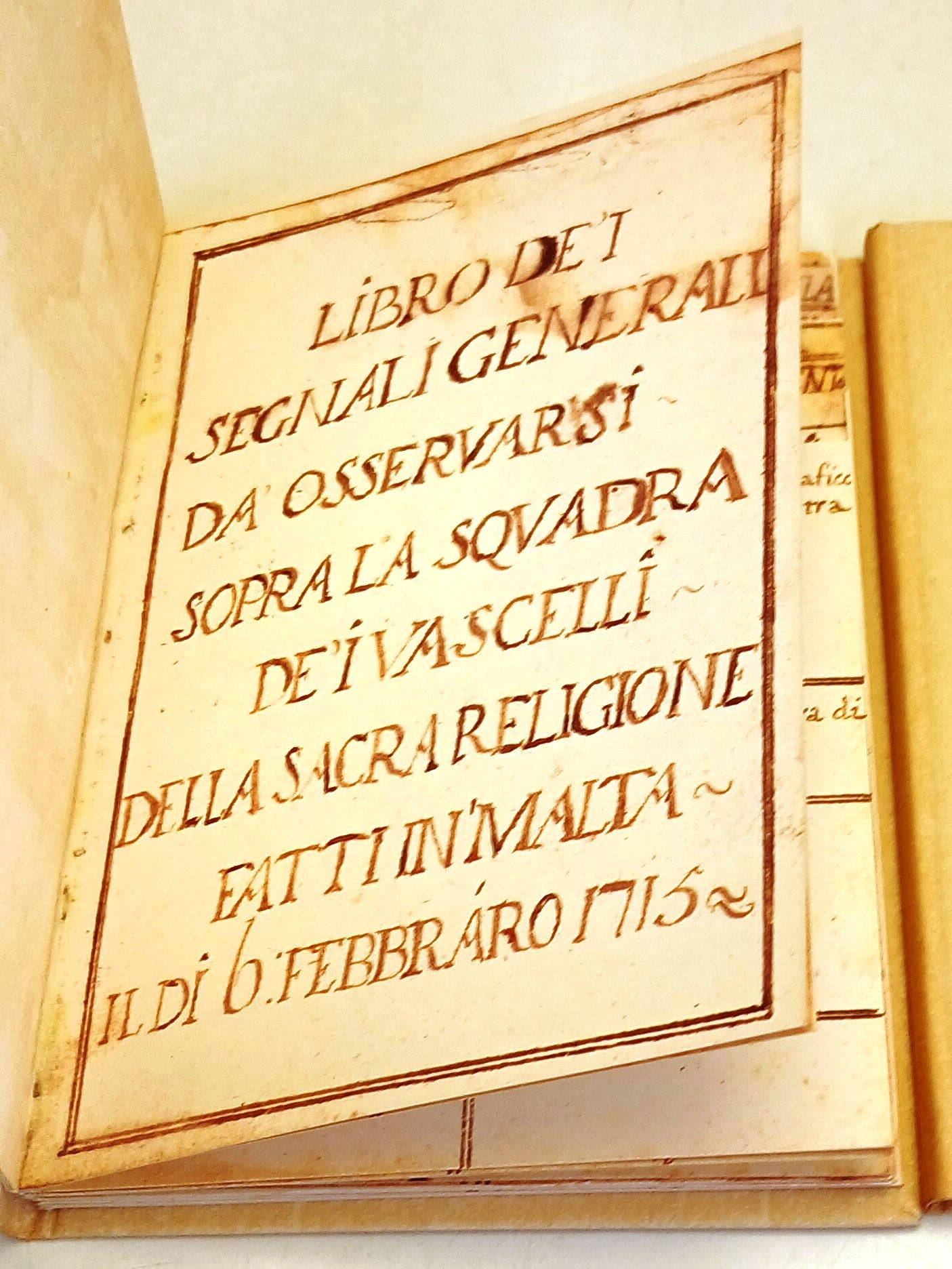 Libri segnali generali squadra vascelli sacra religione Malta- anastatica-ZFS119