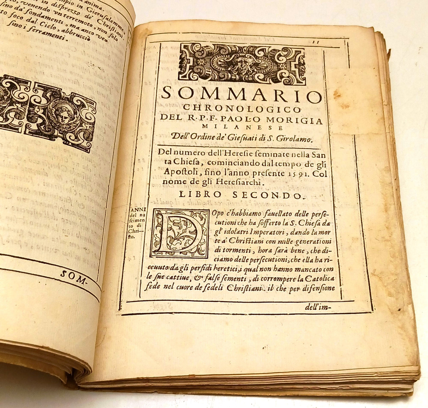 Sommario Chronologico del R.P.F. Paolo Morigia - cinquecentina 1592 - XFS81
